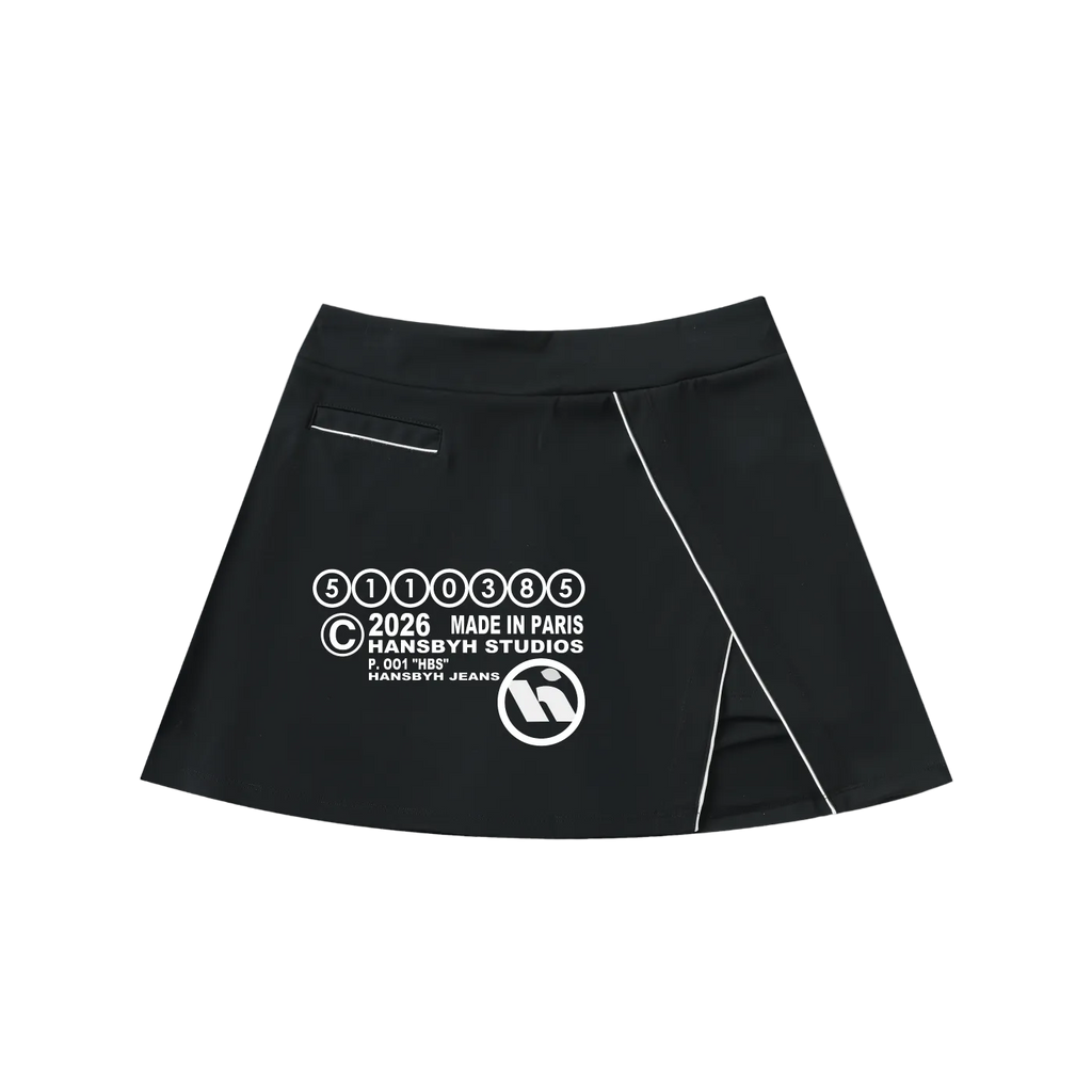 High-Waist Pocketed A-Line Skirt