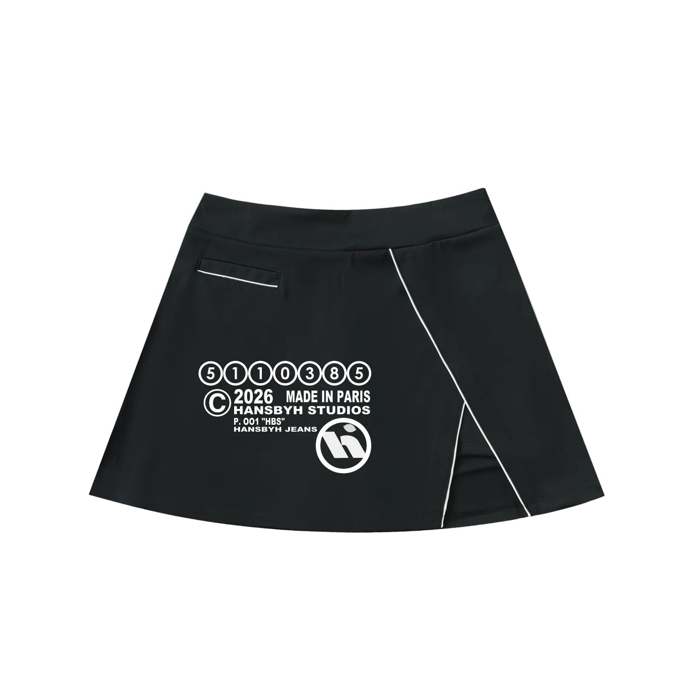 High-Waist Pocketed A-Line Skirt